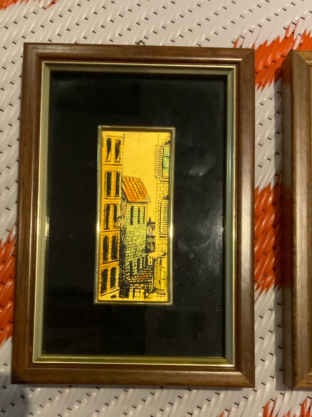 Gold 23K Leaf Paintings Wood Frame Made In Italy Giusti